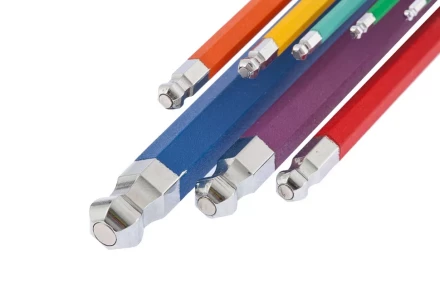 Набор ключей имбусовых HEX 1,5 - 10 мм S2 9 шт магнит экстра-длинные с шаром хром/краска Gross 16400 купить в Нижневартовске