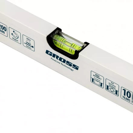 Уровень алюминиевый 1200 мм фрезерованный 3 глазка магнитный Gross 33674 купить в Нижневартовске