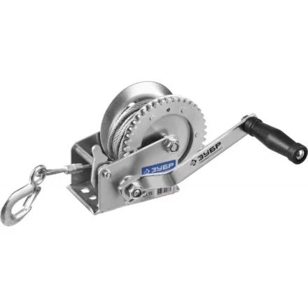 Лебедка ручная барабанная ЗУБР "ПРОФЕССИОНАЛ", тяговая, тросовая, 0,5т, 8м 43113-0.5_z01 купить в Нижневартовске