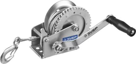 Лебедка ручная барабанная ЗУБР "ПРОФЕССИОНАЛ", тяговая, тросовая, 0,5т, 8м 43113-0.5_z01 купить в Нижневартовске