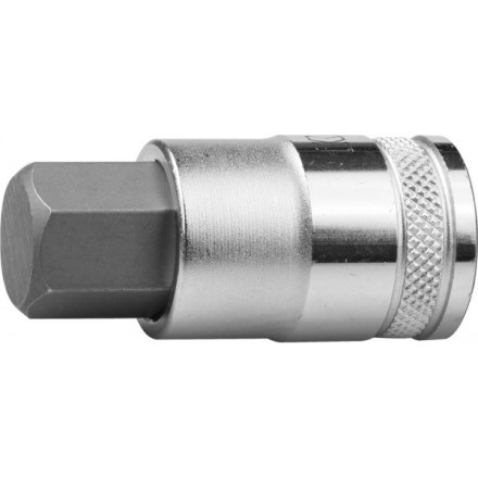 Торцовая бита-головка KRAFTOOL &quot;INDUSTRIE QUALITAT&quot;, материал S2, HEX, сатинированная, 1/2&quot;, H17 27908-17_z01 купить в Нижневартовске