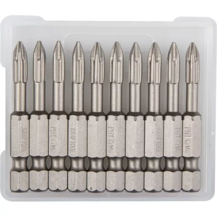 Биты "ЕХPERT" торсионные кованые, обточенные, KRAFTOOL 26121-1-50-10, Cr-Mo сталь, тип хвостовика E 1/4", PH1, 50мм, 10шт 26121-1-50-10 купить в Нижневартовске