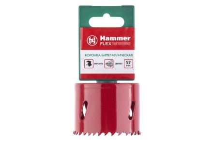 Коронка биметаллическая HAMMER Ф57х38мм 5/8&quot; BiMETALL (224-011) купить в Нижневартовске