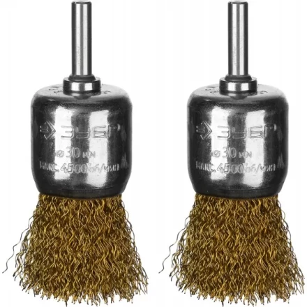 ЗУБР "ПРОФЕССИОНАЛ". Набор щеток кистевых для дрели, витая стальная латунированная проволока 0,3мм, 30мм, 2шт 35225-30-H2_z02 купить в Нижневартовске