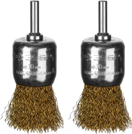 ЗУБР "ПРОФЕССИОНАЛ". Набор щеток кистевых для дрели, витая стальная латунированная проволока 0,3мм, 30мм, 2шт 35225-30-H2_z02 купить в Нижневартовске