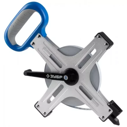 Мерная лента ЗУБР "ЭКСПЕРТ"геодез, стальное полотно с нейлон покрыт, метал корпус, двухкомп рукоятка, супер-длинная,100м 34167-100_z01 купить в Нижневартовске