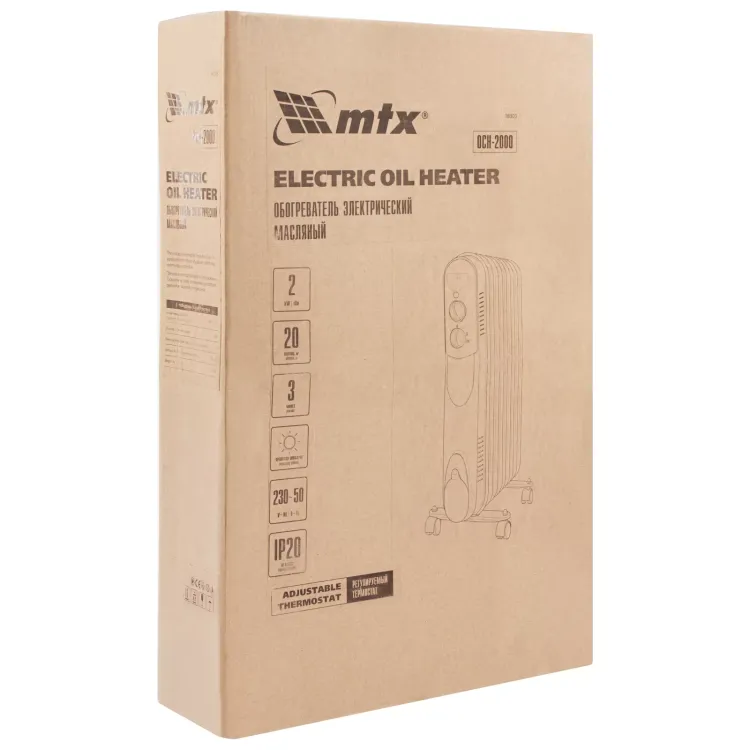 Масляный обогреватель MTX OCH-2000, 230 В, 2000 Вт // MTX 98303 купить в Нижневартовске