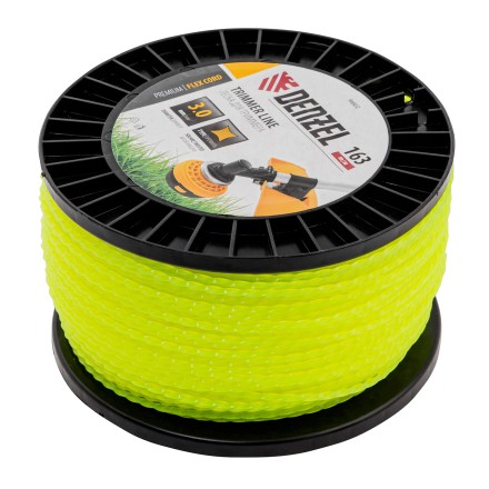 Леска для триммера витой квадрат, 3,0мм х 163м, на DIN катушке FLEX CORD// Denzel 96802 купить в Нижневартовске