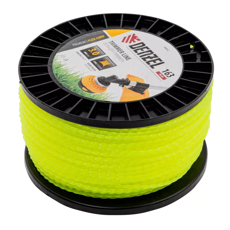 Леска для триммера витой квадрат, 3,0мм х 163м, на DIN катушке FLEX CORD// Denzel 96802 купить в Нижневартовске