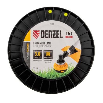 Леска для триммера витой квадрат, 3,0мм х 163м, на DIN катушке FLEX CORD// Denzel 96802 купить в Нижневартовске