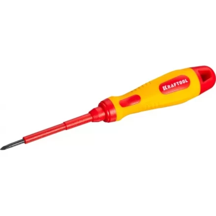 Отвертка KRAFTOOL, высоковольтная, Cr-Mo-V стержень, двухкомпонент. маслобензостойкая рукоятка, PH №0, 60мм 250084-0-060 купить в Нижневартовске