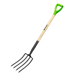 Вилы 4-рогие Palisad 61394, огородные, кованые, 195х295х1165 мм, деревянный лакированный черенок