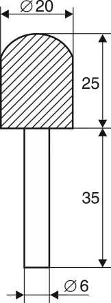 Шарошка абразивная Цилиндр с закруглением 20х25х6 мм Энкор 21656 купить в Нижневартовске