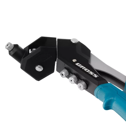 Заклепочник ручной Gross 40418, 290 мм, поворотный, 0-360, заклепки 2,4-3,2-4,0-4,8 мм купить в Нижневартовске