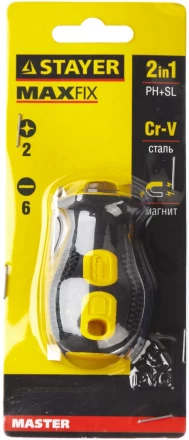 Набор STAYER "MASTER": Отвертка "Мини" с двусторонним стержнем, 2/6мм - 32мм, 2 предмета 2511_z01 купить в Нижневартовске
