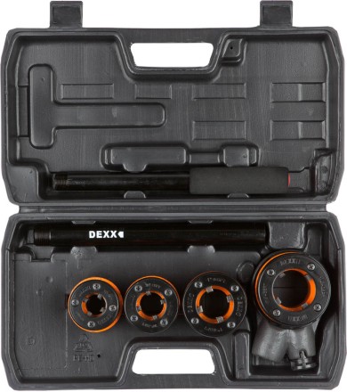 Набор DEXX: Клуппы трубные, с трещоткой 620мм, №4: 1/2&quot;, 3/4&quot;, 1&quot;, 1 1/4&quot; 28280-H4 купить в Нижневартовске