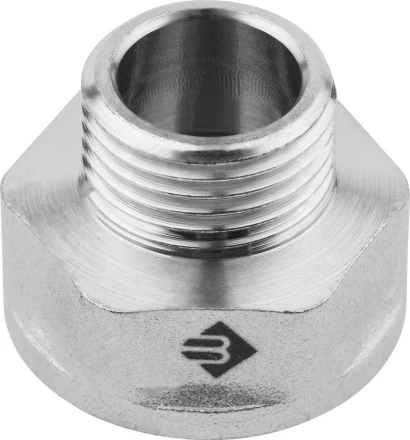 Переходник ЗУБР "ЭКСПЕРТ" удлиненный цилиндрический, никелированная латунь, 3/4"х1/2" 51283-3/4-1/2 купить в Нижневартовске