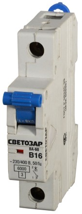 Выключатель автоматический СВЕТОЗАР 1-полюсный, 63 A, &quot;B&quot;, откл. сп. 6 кА, 230 / 400 В SV-49051-63-B купить в Нижневартовске