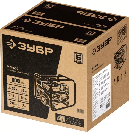 ЗУБР 600 л/мин, мотопомпа бензиновая (МП-600) купить в Нижневартовске