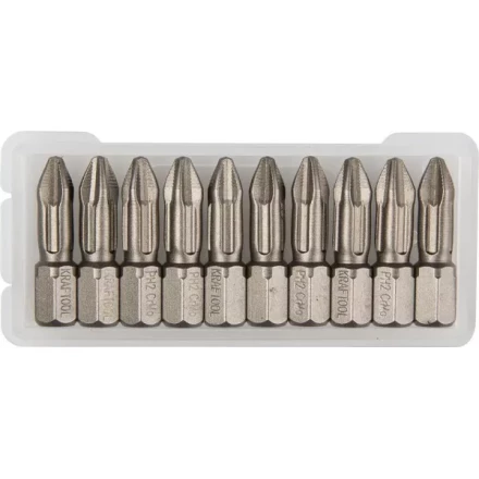 Биты "ЕХPERT" торсионные кованые, обточенные, KRAFTOOL 26121-2-25-10, Cr-Mo сталь, тип хвостовика C 1/4", PH2, 25мм, 10шт 26121-2-25-10 купить в Нижневартовске