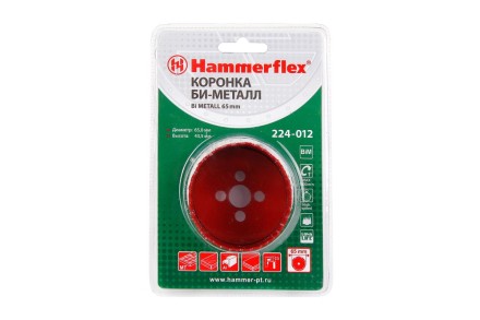 Коронка биметаллическая HAMMER Ф65х38мм 5/8&quot; BiMETALL (224-012) купить в Нижневартовске