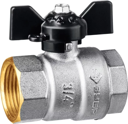 ЗУБР d 3/4, ручка бабочка, мама-мама, полнопроходной шаровой кран (51323-3/4) купить в Нижневартовске