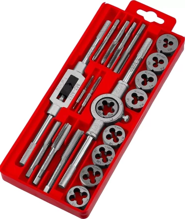 Набор ЗУБР "МАСТЕР" с металлореж. инструментом, метчики однопроходные и плашки М3-М12, оснастка - в пласт. боксе 20пред. 2810-H20_z01 купить в Нижневартовске