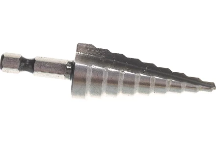 Сверло ступенчатое по металлу 4-6-8-10-12-14-16-18-20мм, P6M5, шестигранный хвостовик Вихрь 73/10/6/17 купить в Нижневартовске