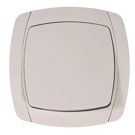 Выключатель СВЕТОЗАР &quot;CITY LIGHT&quot; одноклавишный в сборе, цвет бежевый, 10А/~250В SV-54230-B купить в Нижневартовске