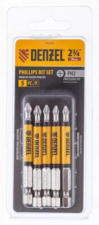 Набор бит, PH2x2х70 мм, 5 шт. Denzel 7711326 купить в Нижневартовске
