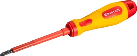 Отвертка KRAFTOOL, высоковольтная, Cr-Mo-V стержень, двухкомпонент. маслобензостойкая рукоятка, PH №2, 100мм 250084-2-100 купить в Нижневартовске