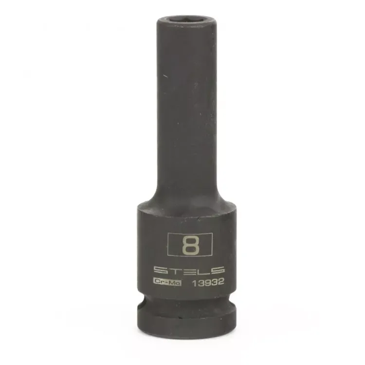 Головка ударная удлиненная шестигранная 8 мм 1/2" CrMo  Stels 13932 купить в Нижневартовске