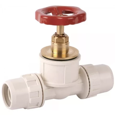 Кран ЗУБР "ШиреФит" запорный в сборе "штуцер с гайкой - кран запорный с маховиком - штуцер с гайкой", 26мм 51571-26 купить в Нижневартовске