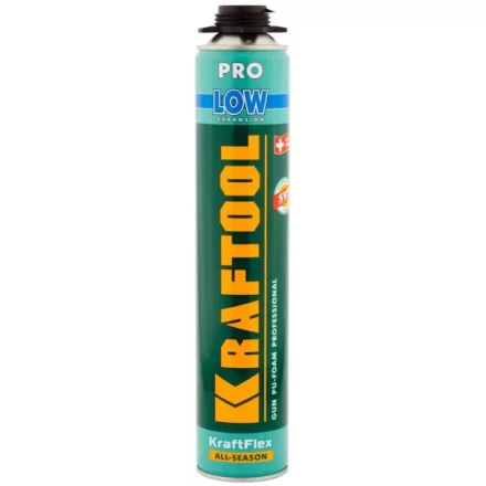 Пена &quot;PREMIUM LOW&quot; профессиональная, монтажная, пистолетная, всесезонная, 800мл, KRAFTOOL 41181_z01 купить в Нижневартовске