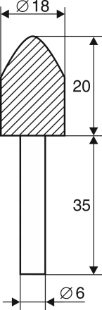 Шарошка абразивная Цилиндр с заострением 18х20х6 мм Энкор 21657 купить в Нижневартовске