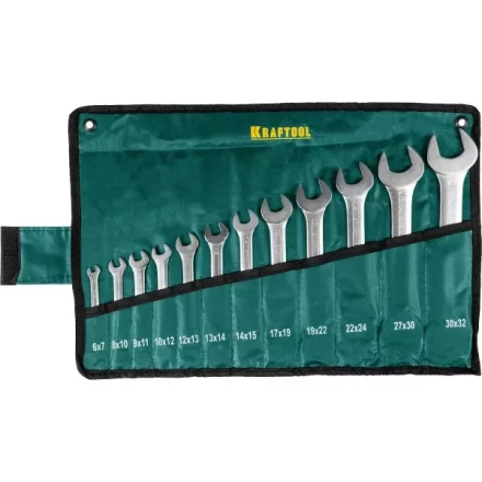 Набор рожковых гаечных ключей 12 шт, 6 - 32 мм, KRAFTOOL 27033-H12 купить в Нижневартовске