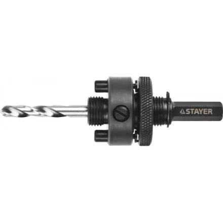 Державка c жесткими штифтами и прижимной муфтой для коронок, d=32-152мм, с шестигранном хвостовиком, резьба 5/8, STAYER Professional 29548 купить в Нижневартовске
