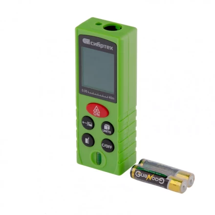 Лазерный дальномер Сибртех PM-40 с пузырьковым уровнем 38010 купить в Нижневартовске