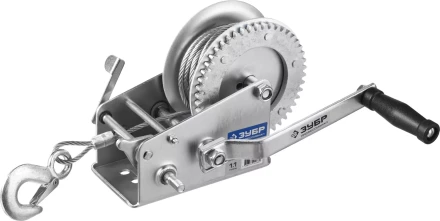 Лебедка ручная барабанная ЗУБР "ПРОФЕССИОНАЛ", тяговая, тросовая, 1,1т, 8м 43113-1.1_z01 купить в Нижневартовске