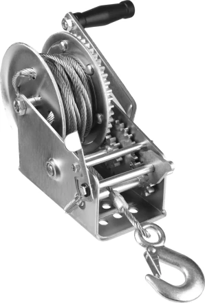 Лебедка ручная барабанная ЗУБР "ПРОФЕССИОНАЛ", тяговая, тросовая, 1,1т, 8м 43113-1.1_z01 купить в Нижневартовске
