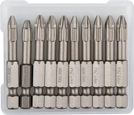 Биты "ЕХPERT" торсионные кованые, обточенные, KRAFTOOL 26121-2-50-10, Cr-Mo сталь, тип хвостовика E 1/4", PH2, 50мм, 10шт 26121-2-50-10 купить в Нижневартовске