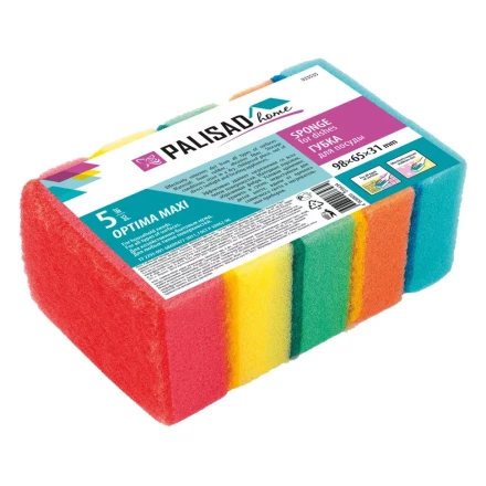 Губки для посуды Optima MAXI, 98 x 65 x 31 мм, 5 шт., Home Palisad 923535 купить в Нижневартовске