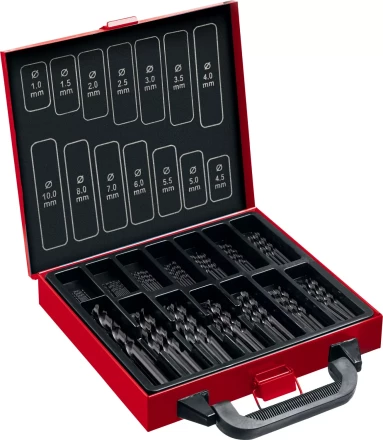 ЗУБР 99 шт, (1-10 мм), сталь Р4М2, класс В, мет.бокс, набор сверл по металлу (29605-H99) купить в Нижневартовске