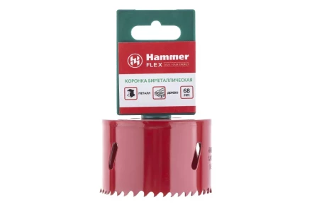 Коронка биметаллическая HAMMER Ф68х38мм 5/8" BiMETALL (224-013) купить в Нижневартовске