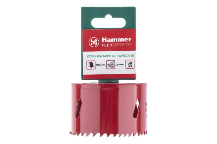 Коронка биметаллическая HAMMER Ф68х38мм 5/8" BiMETALL (224-013) купить в Нижневартовске