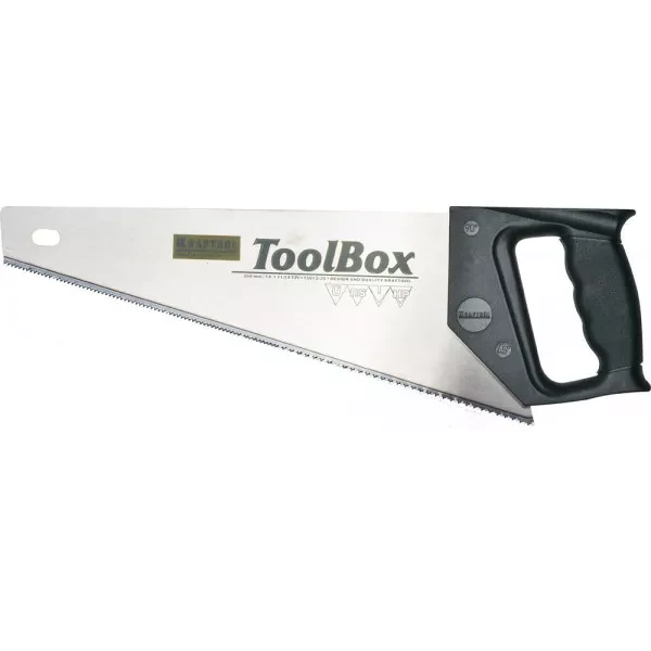 Ножовка по дереву компактная (пила) TOOLBOX 350 мм, 11/12 TPI, зуб универсальный, наклонный, KRAFTOOL 15012-35 купить в Нижневартовске