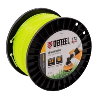 Леска для триммера зубчатый квадрат, 2,4мм х 172м, на DIN катушке FLEX CORD// Denzel 96804