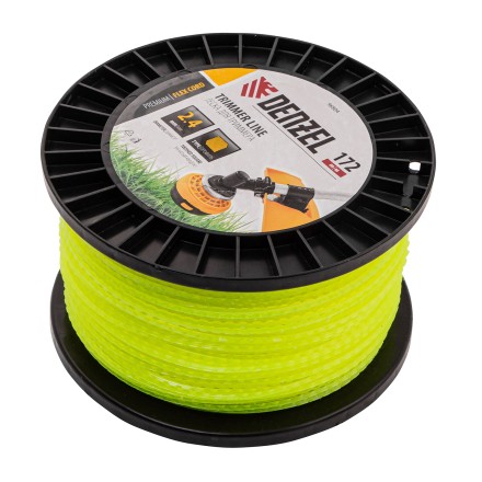 Леска для триммера зубчатый квадрат, 2,4мм х 172м, на DIN катушке FLEX CORD// Denzel 96804 купить в Нижневартовске
