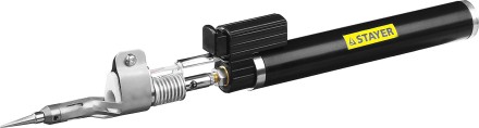 Газовая горелка STAYER &quot;PROFESSIONAL&quot;, 2в1, пьезоподжиг, регулировка пламени, 4 насадки, 1200С 55505-H6 купить в Нижневартовске