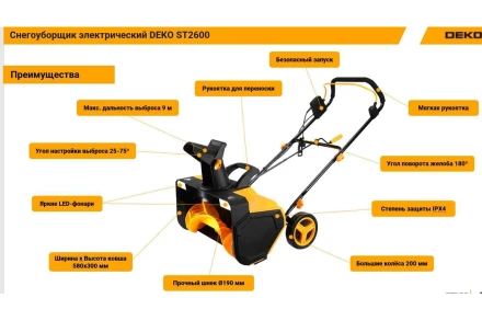 Снегоуборщик электрический ST2700R DEKO купить в Нижневартовске